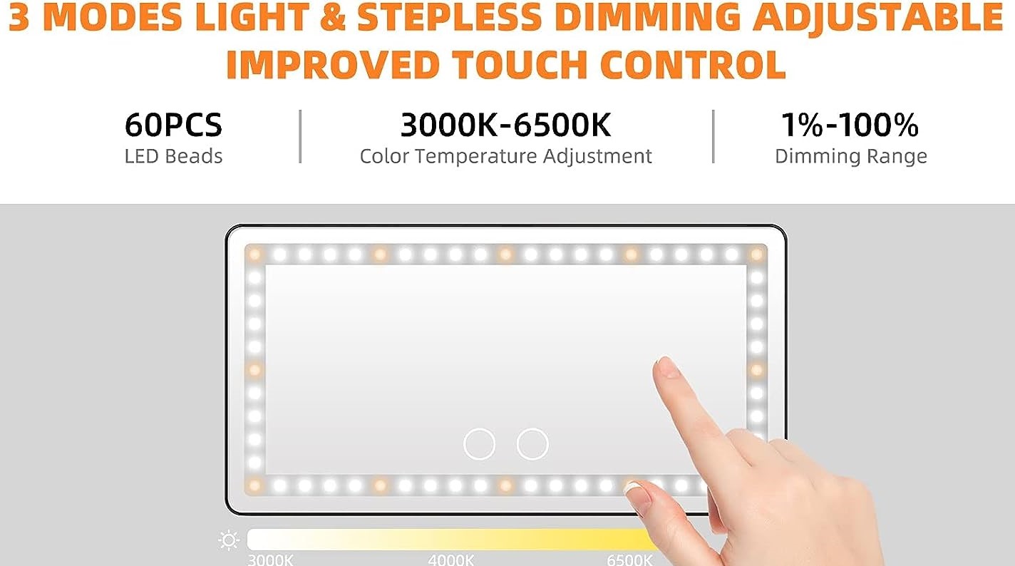 LED Car Light Makeup Mirror
