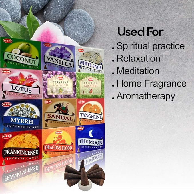 12 packs of assorted incense cones