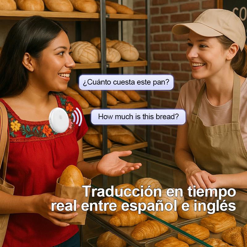 Bluetooth Language Translator Tutor - Spanish & English Practice Companion, 165-Language Support, Accent Assistance for Restaurant Scenarios, Accents, 165 Languages