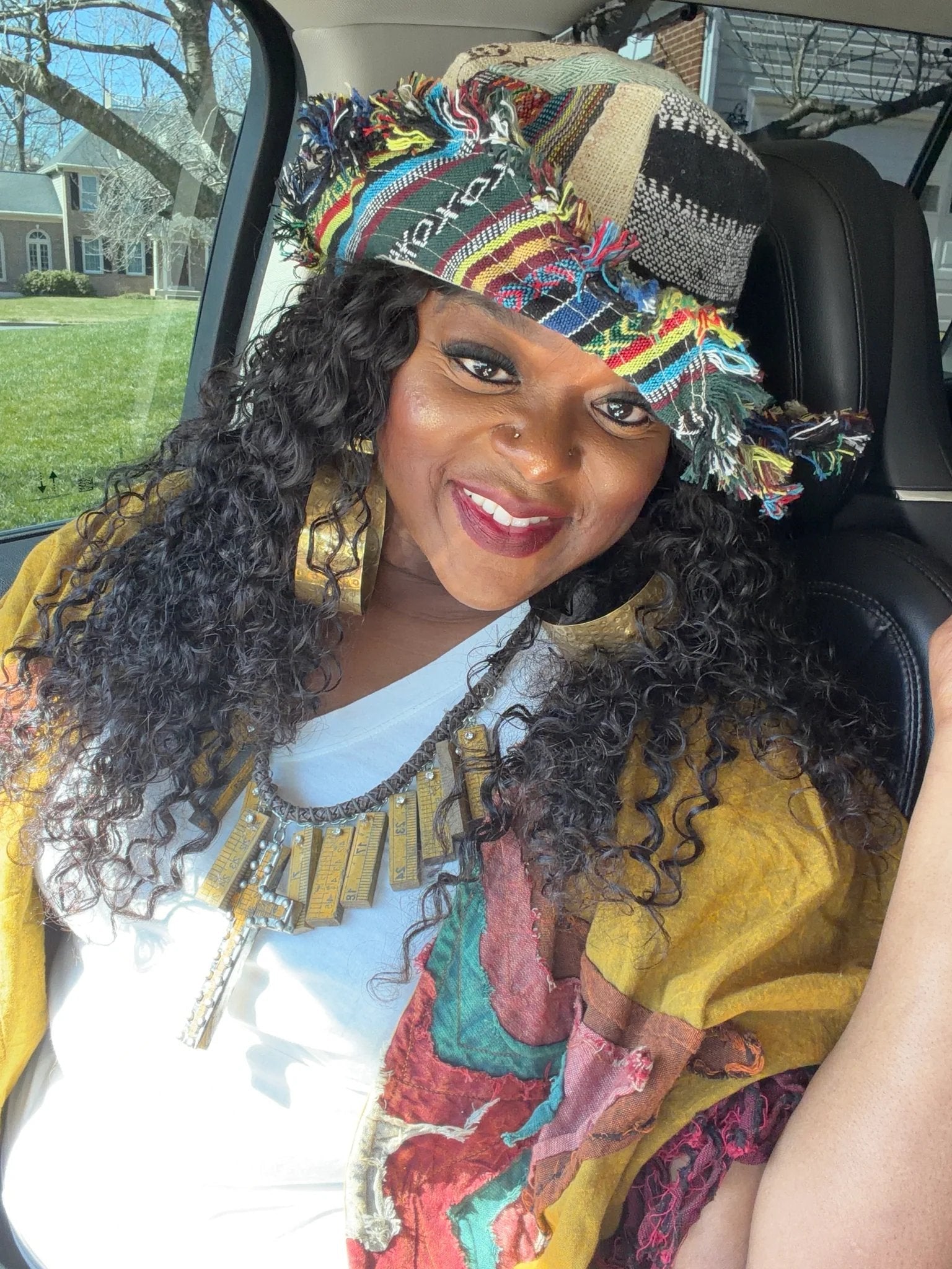 Frayed Patchwork Bucket Hat – Shapeable Brim One-of-a-Kind Style