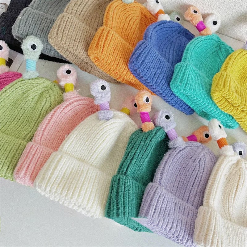 HOT SALE - 49% OFFWinter Parent-Child Cute Glowing Little Monster Knit Hat