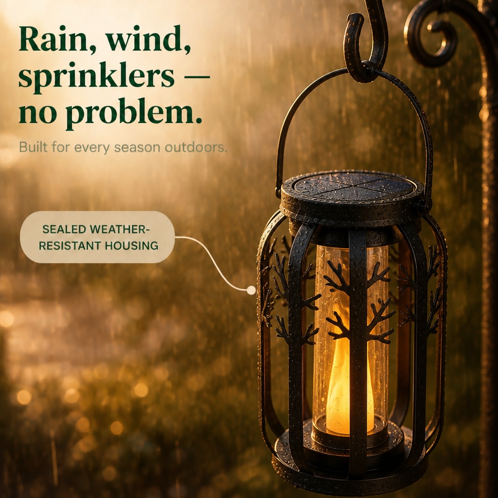 Solar Flickering Flame Hanging Lantern