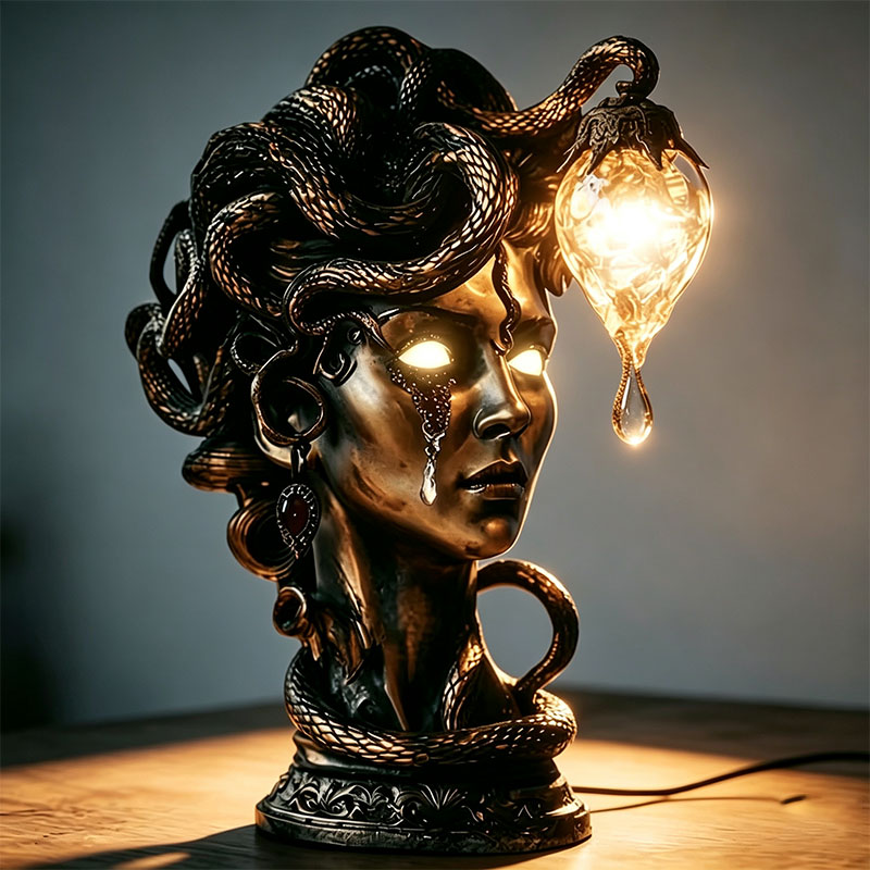 Gothic Greek Mythology Medusa Table Lamp & Wall Lamp