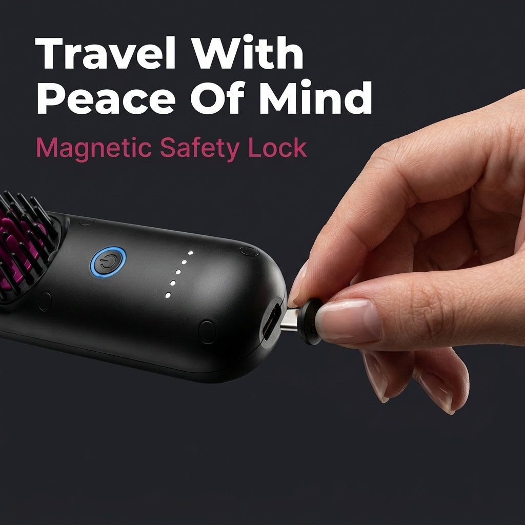 Negative Ion Wireless Charging Portable Hair Straightener That Won't Damage Hair (Curls And Straighteners)