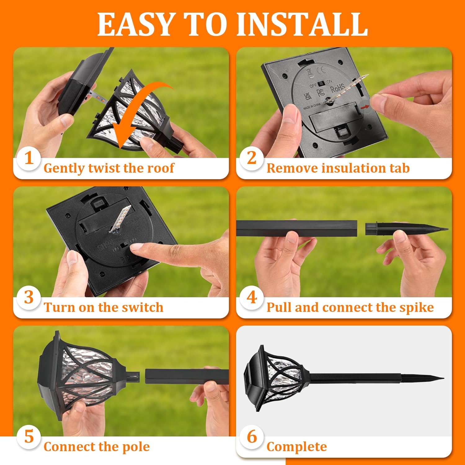 Outdoor Waterproof Solar Lights(4-Packs)