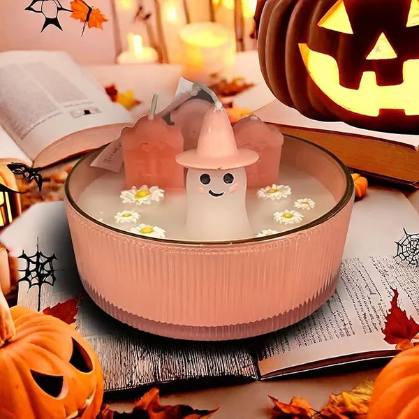 Pink Ghost Candle
