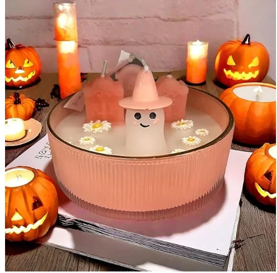 Pink Ghost Candle