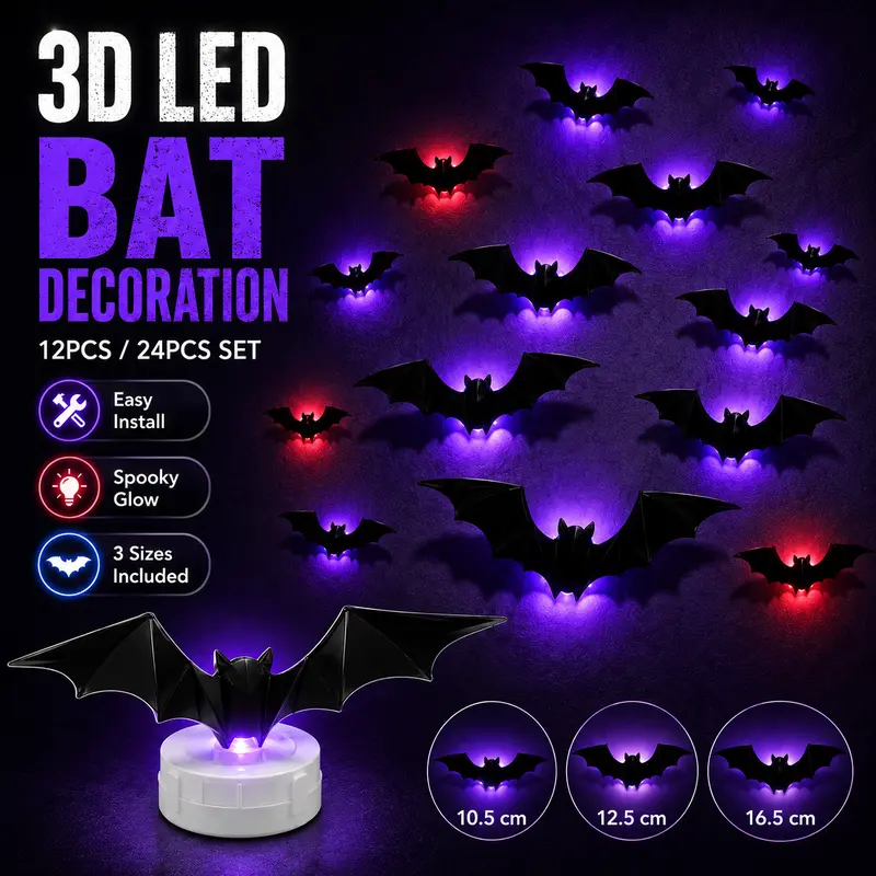 3D Bat Light LED Decorations