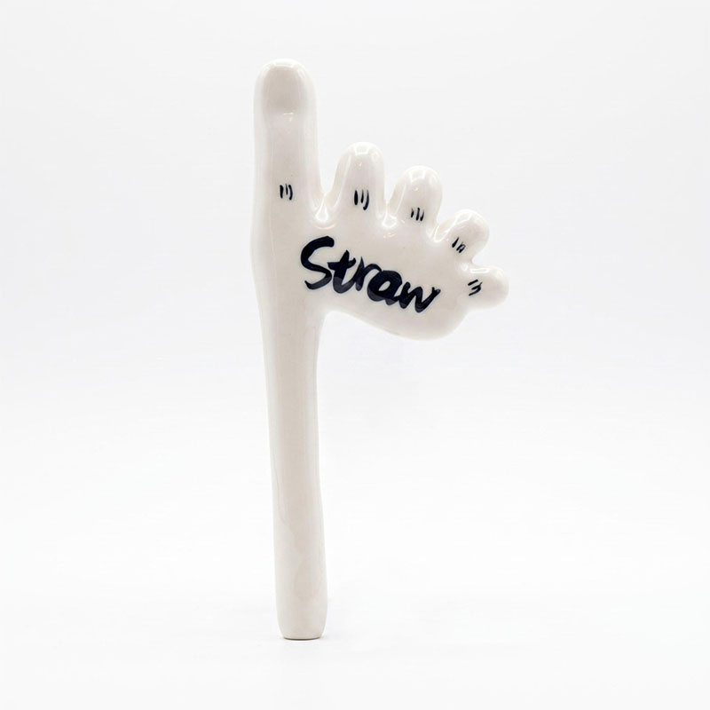 🔥Halloween 70% OFF🌟Handmade Foot-Shaped Ceramic Straw
