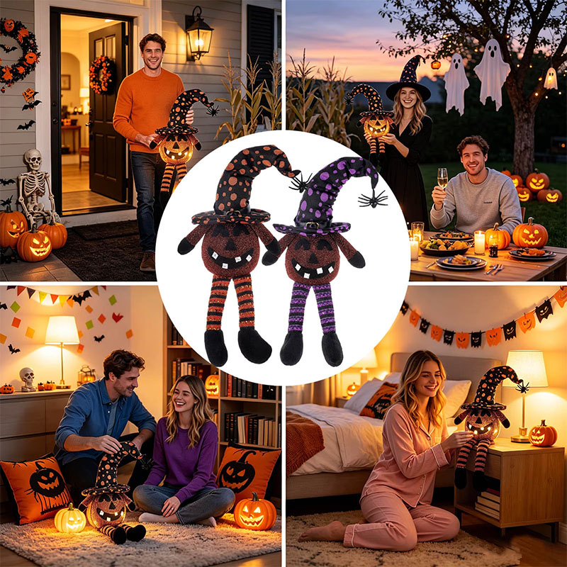 🎁Last Day 60% OFF - Light Up Pumpkin Smiling Halloween Ornament Doll