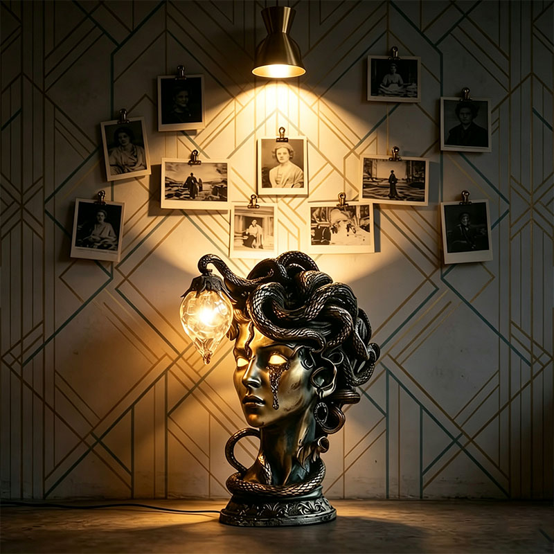 Gothic Greek Mythology Medusa Table Lamp & Wall Lamp
