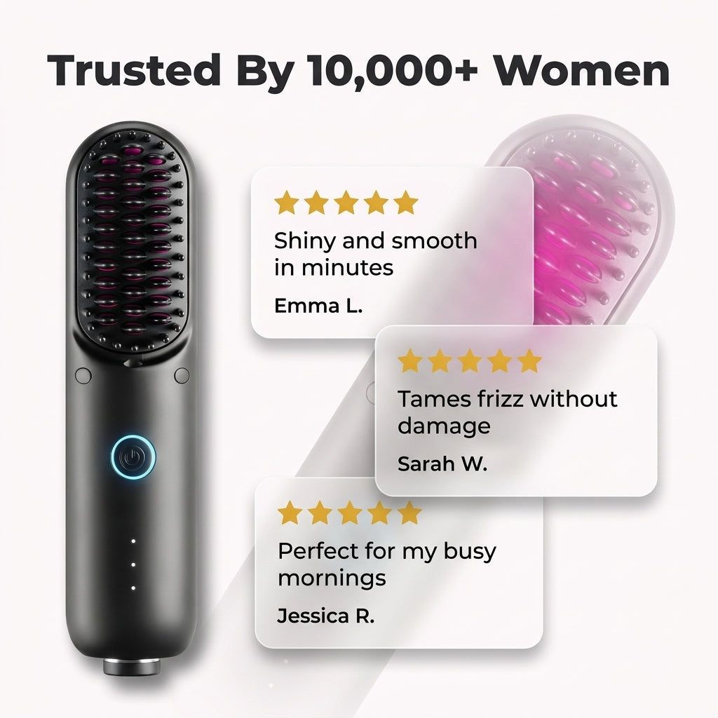 Negative Ion Wireless Charging Portable Hair Straightener That Won't Damage Hair (Curls And Straighteners)