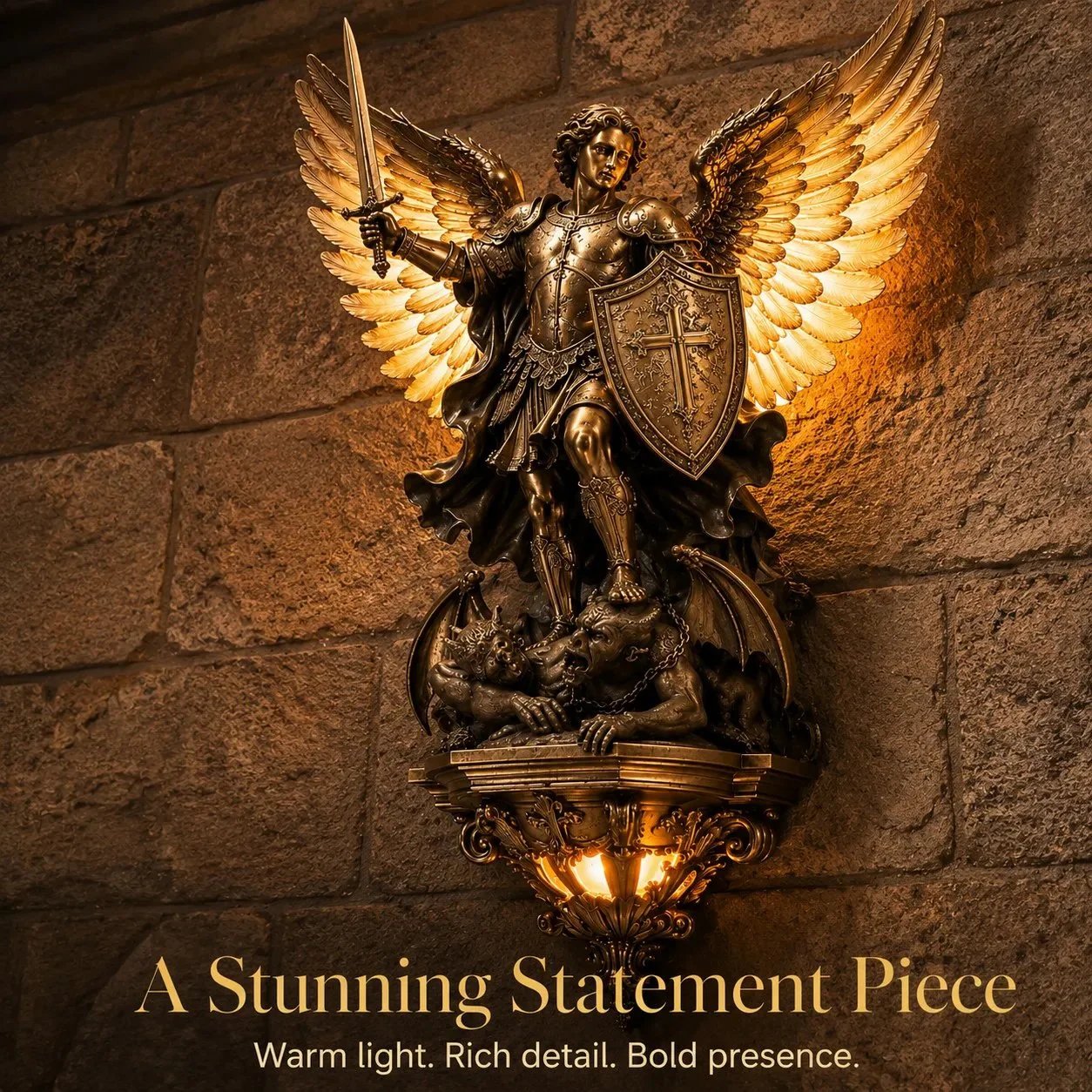 DOMIPLE | 🕊️ St. Michael Guardian Angel Wall Light ✨