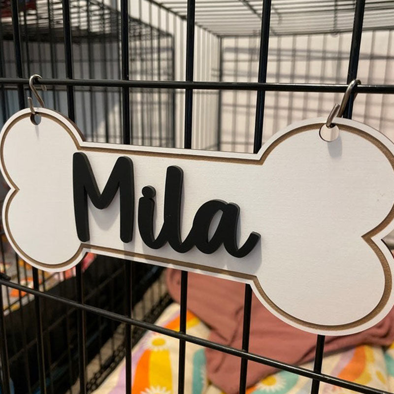 Personalized Crate Sign, Custom Dog Decor, Hanging Crate Sign, Custom Crate Sign, Dog Bone Sign