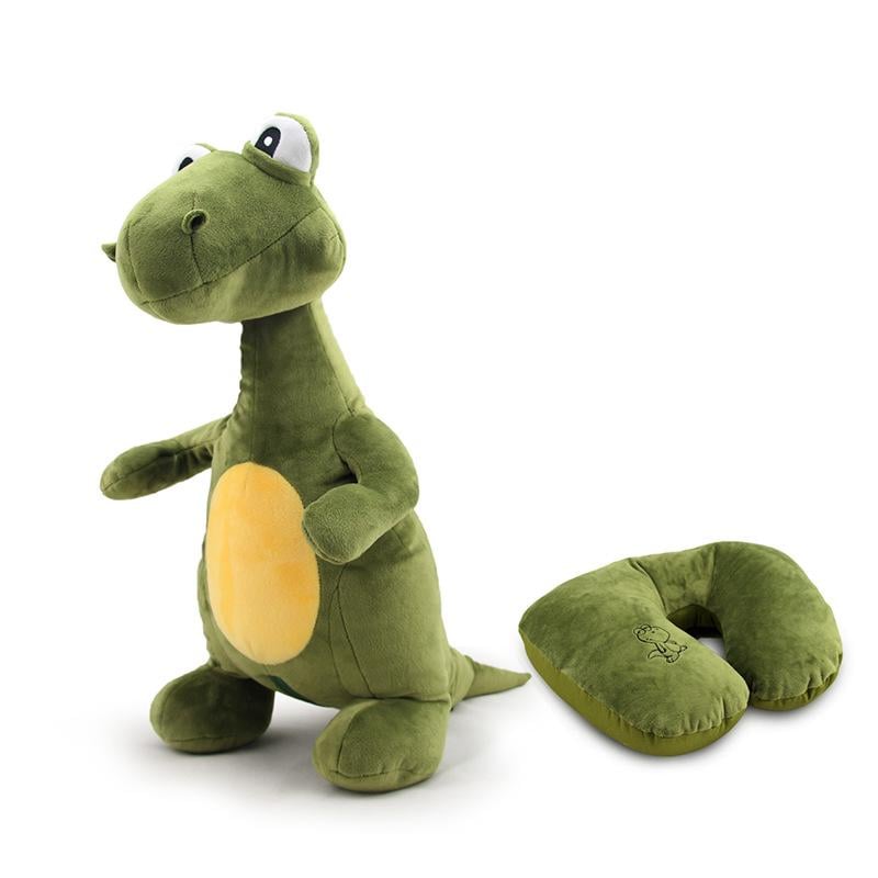 2 in 1 Transforming Dinosaur U Shape Pillow Plush Toy Lightweight Travel Neck Pillow