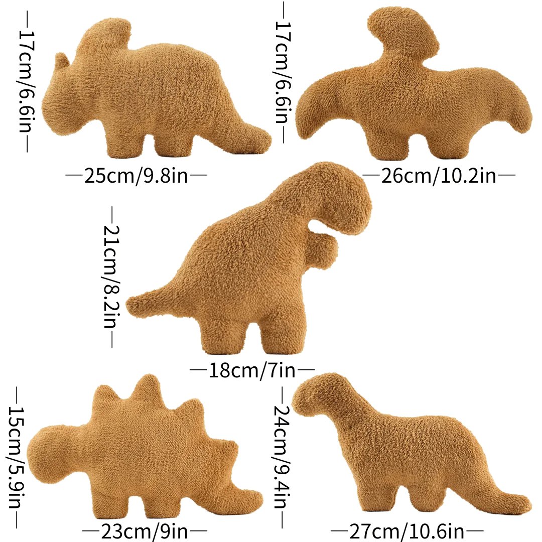 5 Pcs Mini Dino Chicken Nugget Plush Toy Set Dinosaur Plush Stuffed Animal