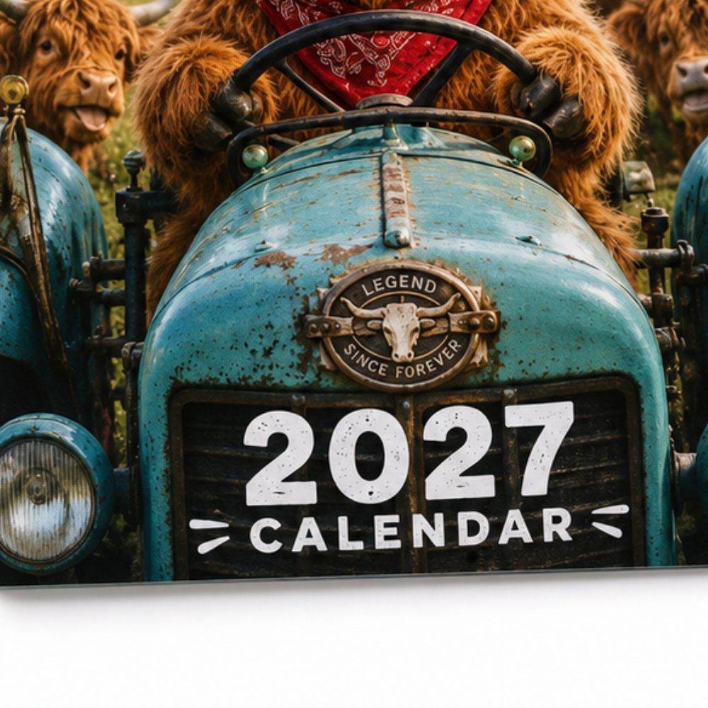 2027 Highland Cow Wall Calendar