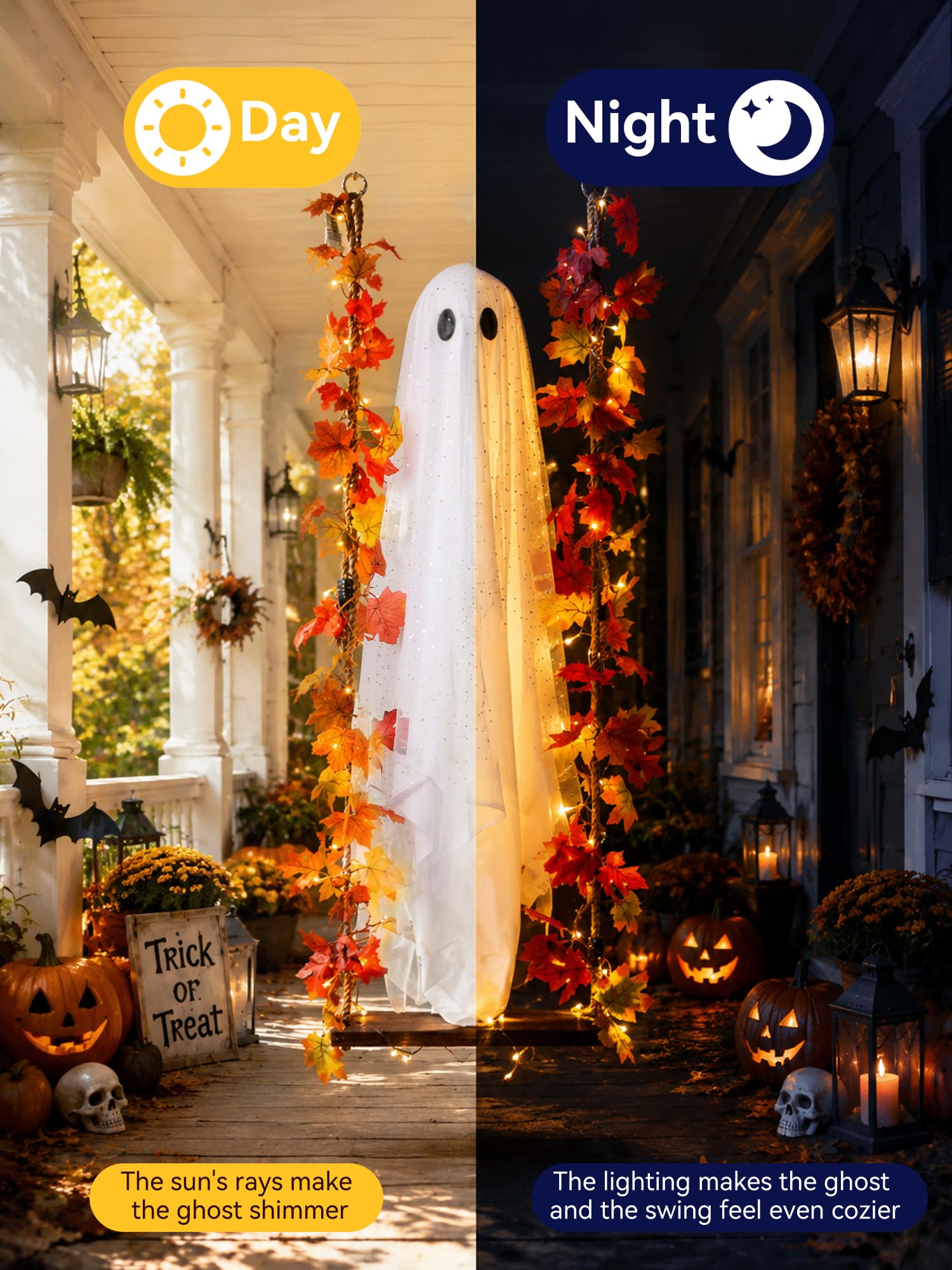 Halloween Decorations Outdoor Hanging ghost with swing