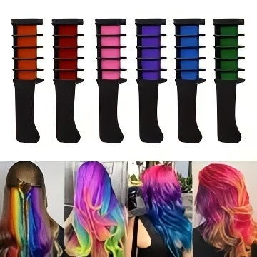 🌈 Hair Chalk Comb Set — 10 Vibrant Shades for Instant Style
