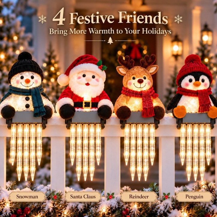 DOMIPLE | 🎅 Christmas Early Discount 49% Off 🎁 WinterGlow Snowman Icicle Light Decor