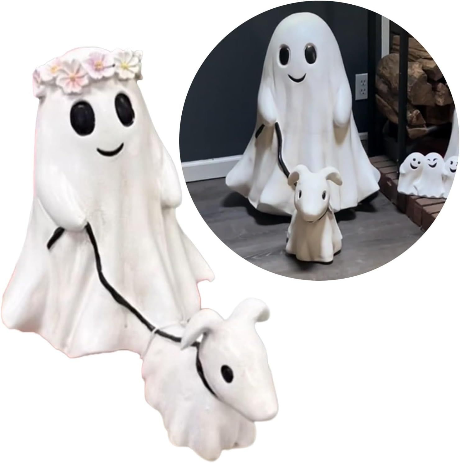 Ghost Walking Dog Statue