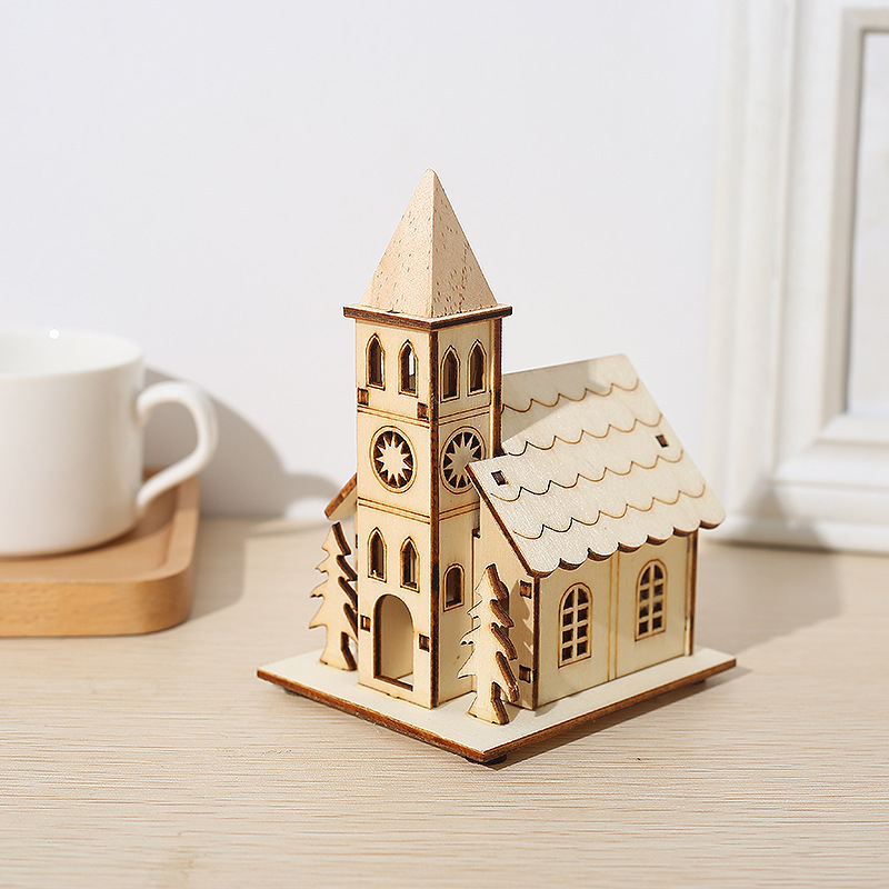 DOMIPLE | 💥 LAST DAY 49% OFF –  Christmas Glowing Wooden House (3PCS)