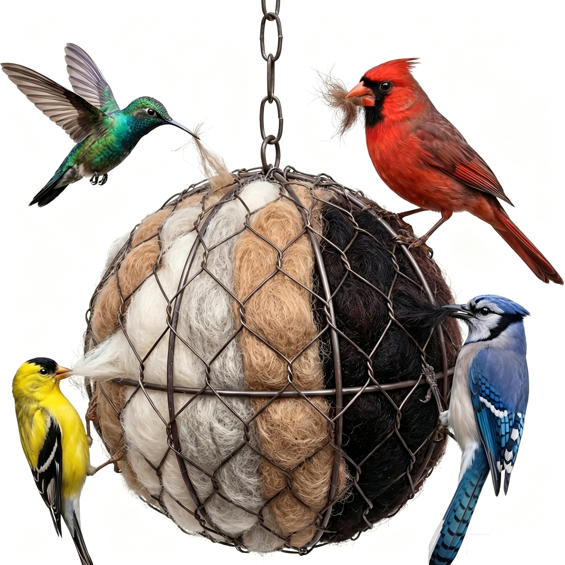 DOMIPLE | 🔥 LAST DAY 49% OFF - 🕊️ 🏡 Handmade Natural Alpaca Fiber Bird Nesting Heart ❤️ A Cozy Gift for Birds