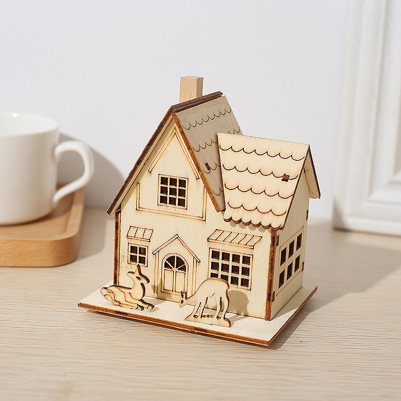 DOMIPLE | 💥 LAST DAY 49% OFF –  Christmas Glowing Wooden House (3PCS)
