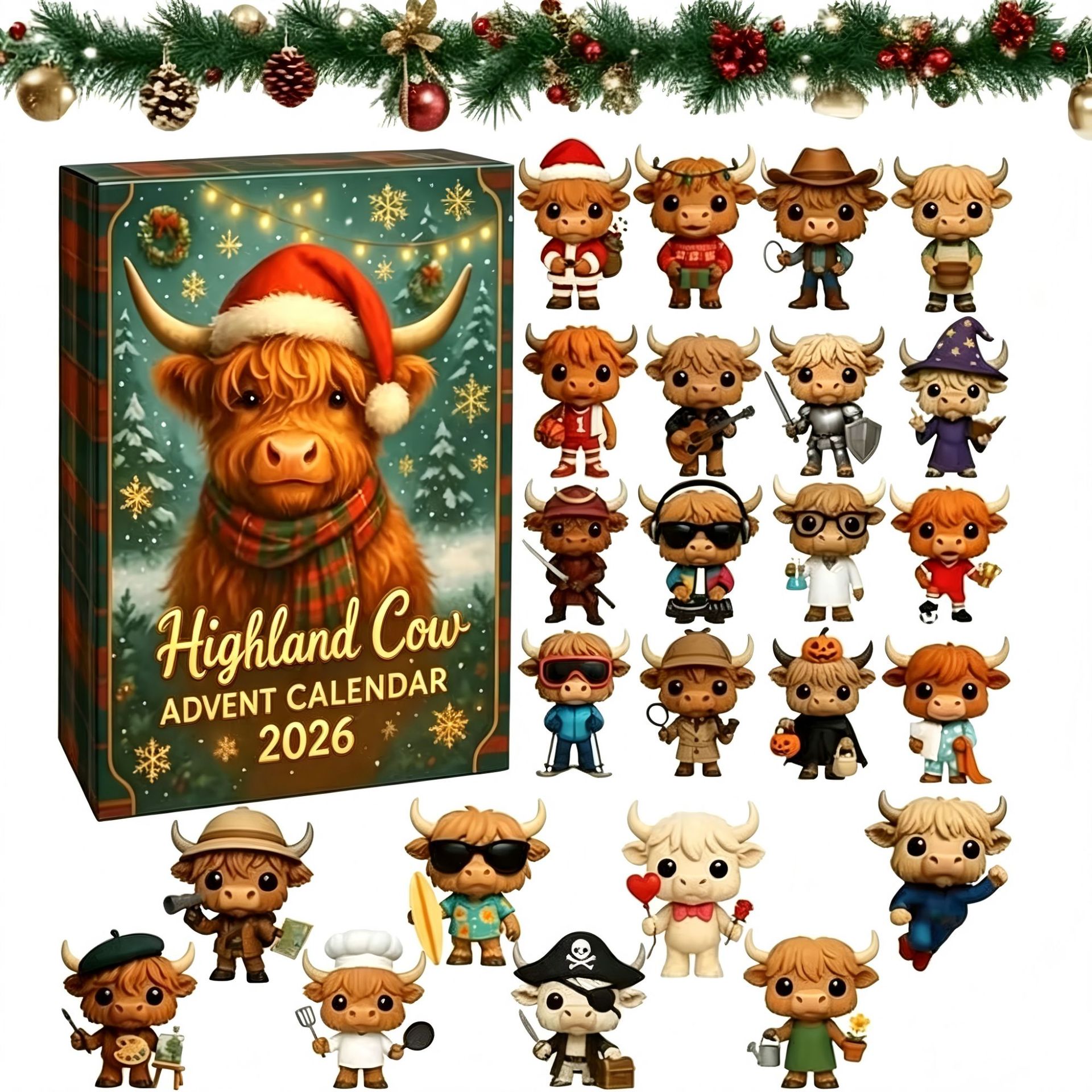 DOMIPLE | 🖤 Early Black Friday Deals 49% Off 🐂🎁 2026 Highland Cow Advent Calendar