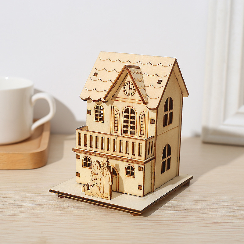 DOMIPLE | 💥 LAST DAY 49% OFF –  Christmas Glowing Wooden House (3PCS)
