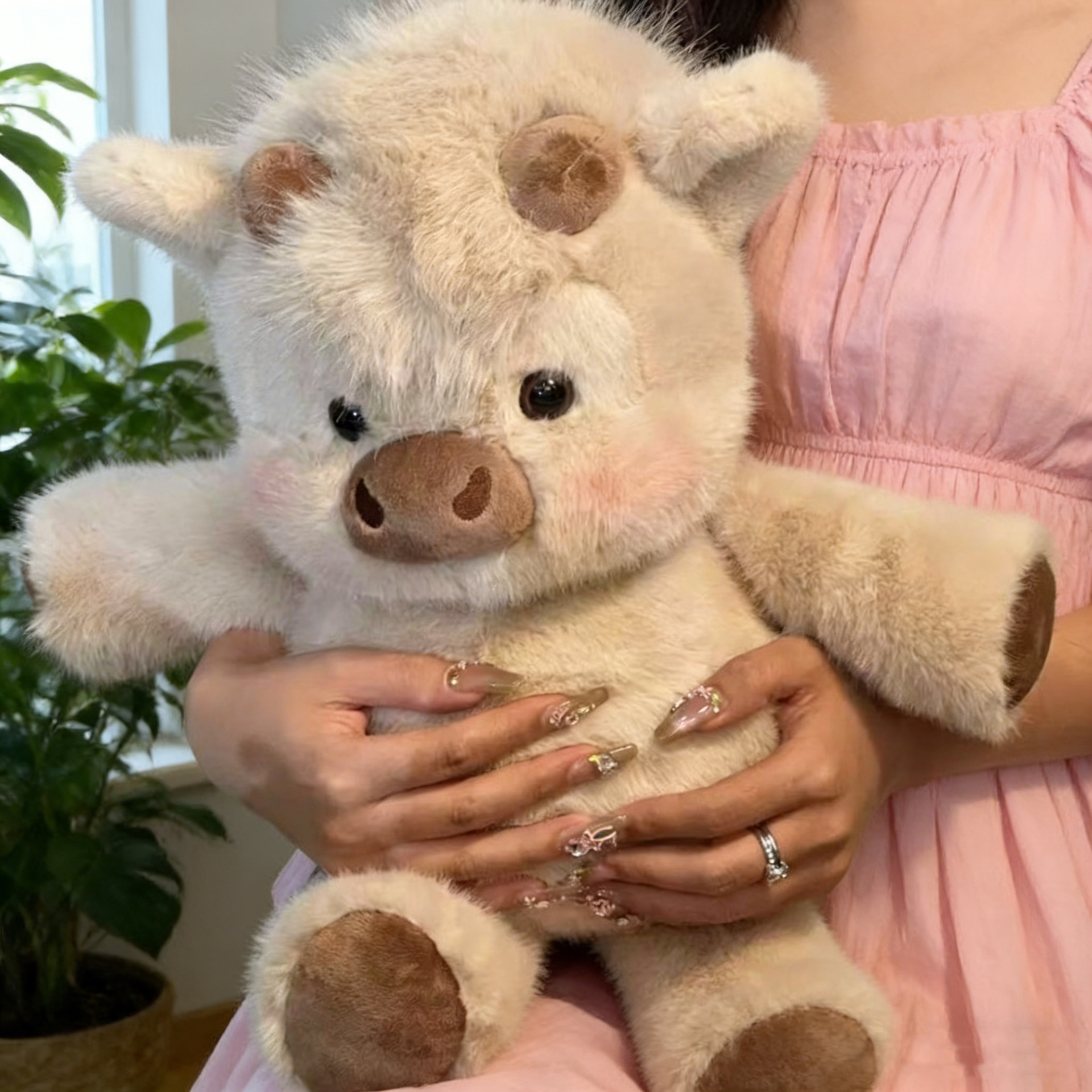 DOMIPLE | Running Scottish Highland Cow Stuffed Animal