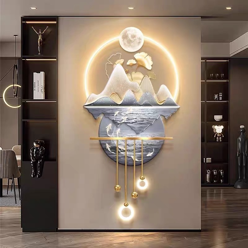 High-End 3d Light Luxury Luminous Wall Lamp Painting