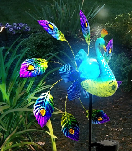 Solar Peacock Windmill Light