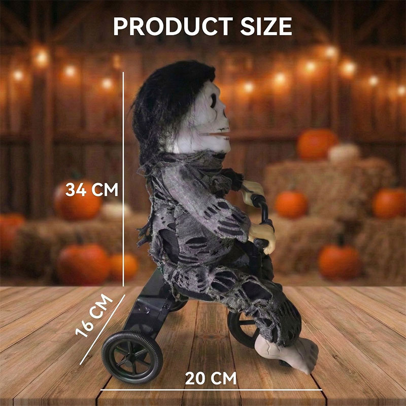 🎁Last Day 60% OFF - Activated Scary Tricycle Creepy Doll Prop