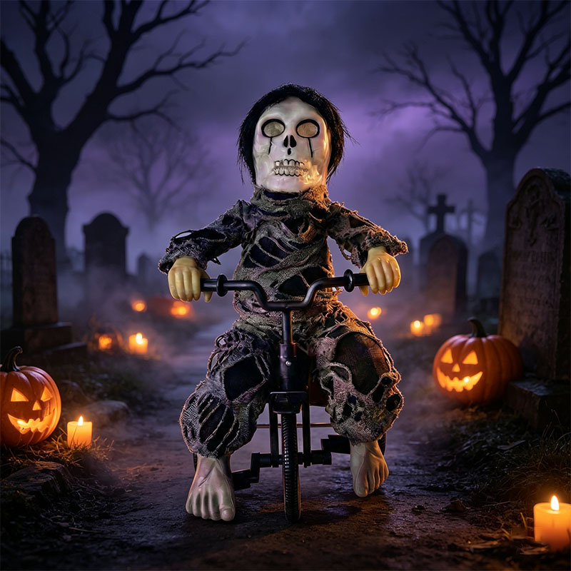 🎁Last Day 60% OFF - Activated Scary Tricycle Creepy Doll Prop