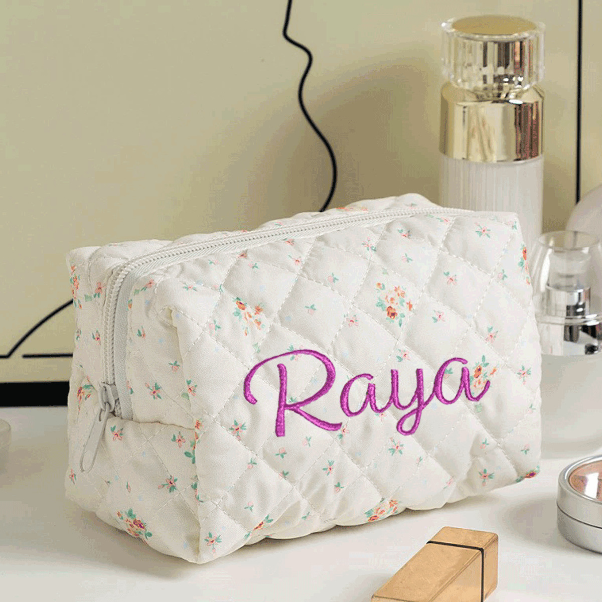 Personalized Embroidered Makeup Bag