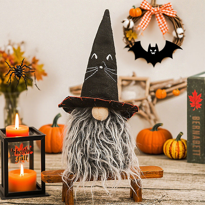Handcrafted Halloween Cute Collectible Figurine Gnome Plush