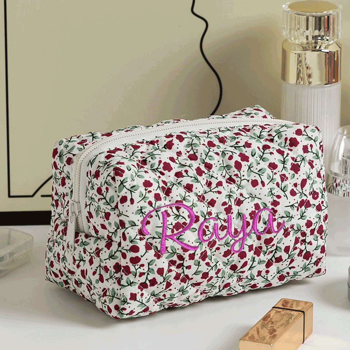 Personalized Embroidered Makeup Bag