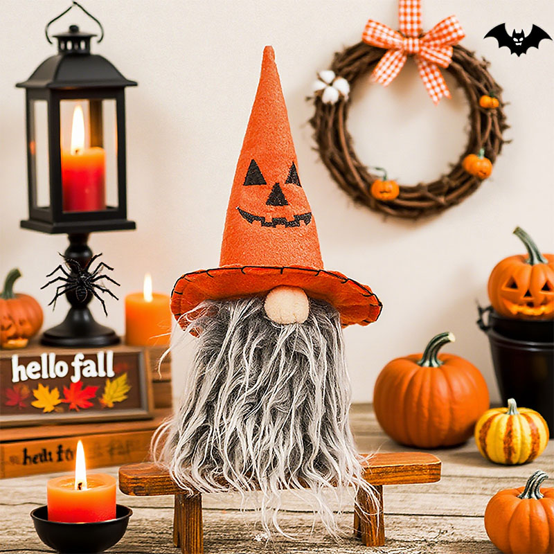 Handcrafted Halloween Cute Collectible Figurine Gnome Plush