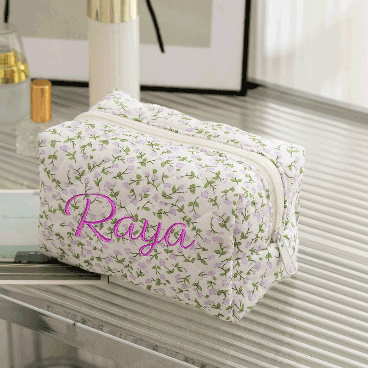Personalized Embroidered Makeup Bag