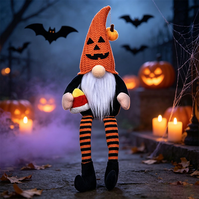 Handcrafted Halloween Cute Collectible Figurine Gnome Plush
