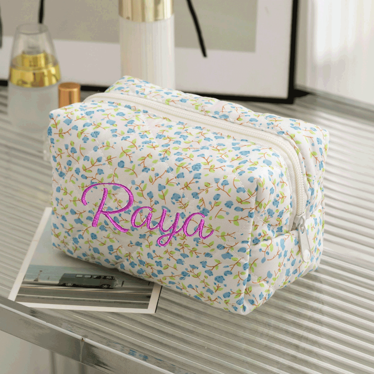 Personalized Embroidered Makeup Bag