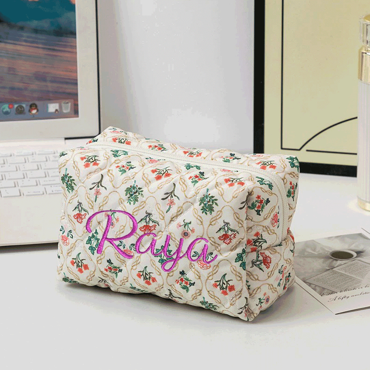 Personalized Embroidered Makeup Bag