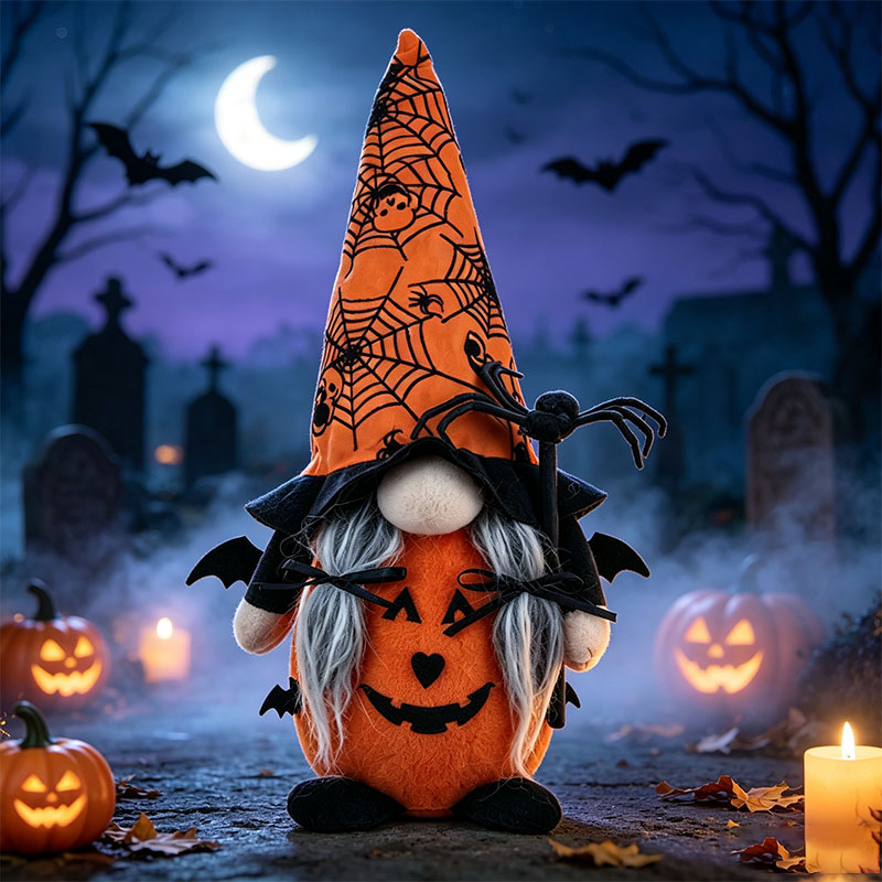 Handcrafted Halloween Cute Collectible Figurine Gnome Plush