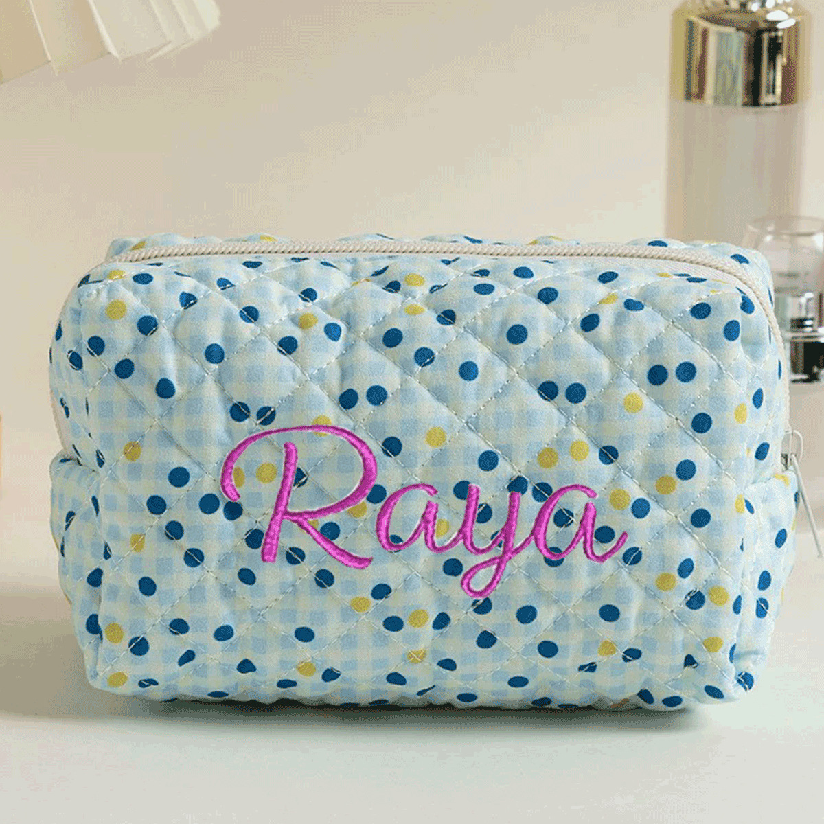 Personalized Embroidered Makeup Bag