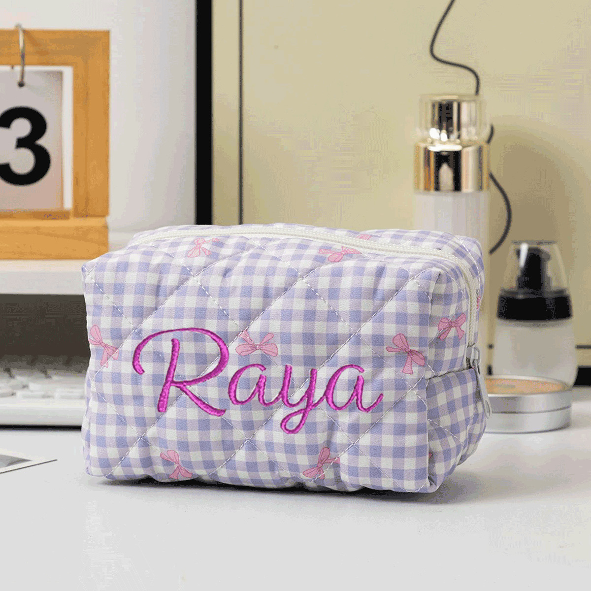 Personalized Embroidered Makeup Bag