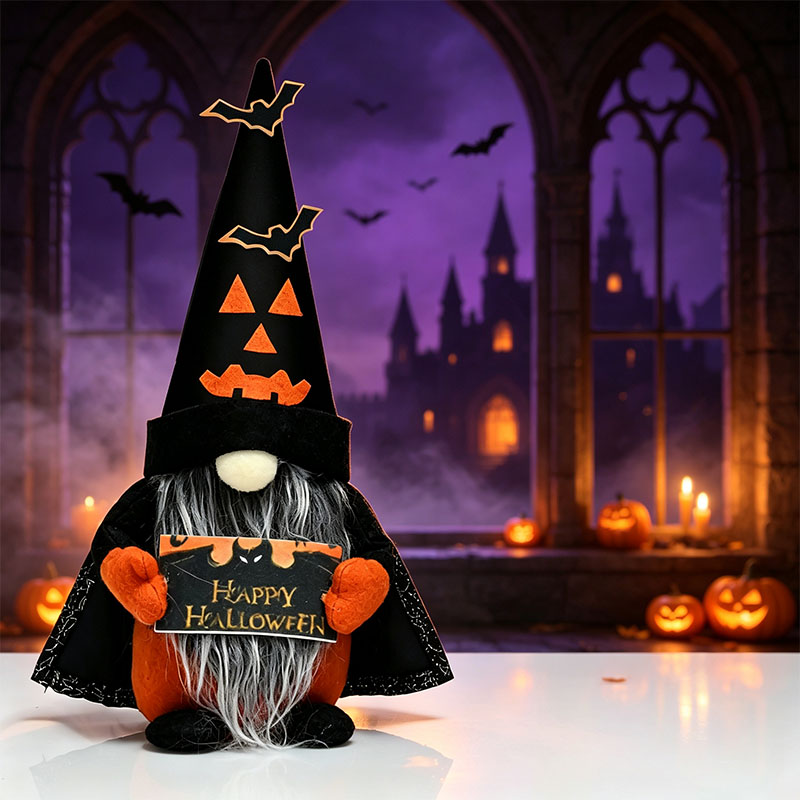 Handcrafted Halloween Cute Collectible Figurine Gnome Plush
