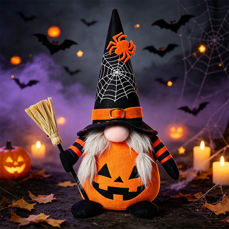 Handcrafted Halloween Cute Collectible Figurine Gnome Plush