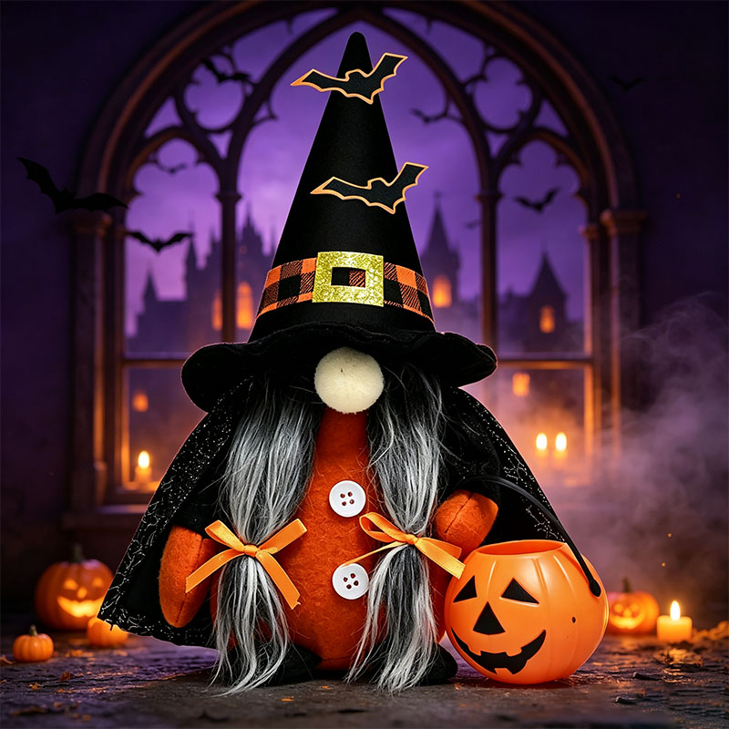 Handcrafted Halloween Cute Collectible Figurine Gnome Plush