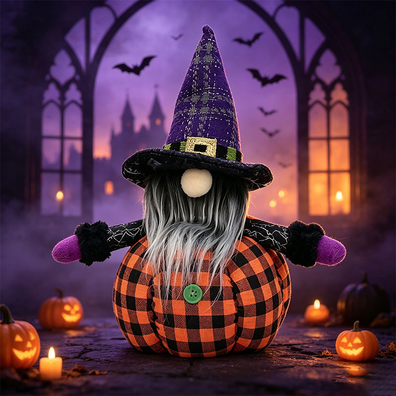 Handcrafted Halloween Cute Collectible Figurine Gnome Plush
